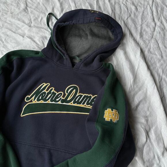 Vintage 00s jansport heavy cotton notre dame hoodie - Picture 3 of 8